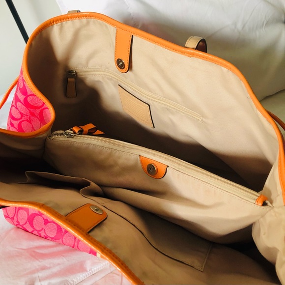 Pink and Orange Coach Purse - Picture 4 of 4